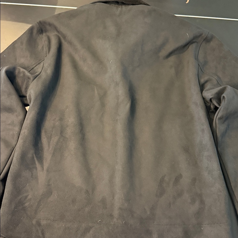 Abercrombie & Fitch Black Faux Suede Cropped Jacket - Picture 8 of 10